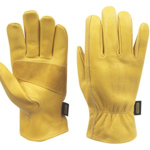 Stanley  Premium Leather Driver Gloves Yellow Large