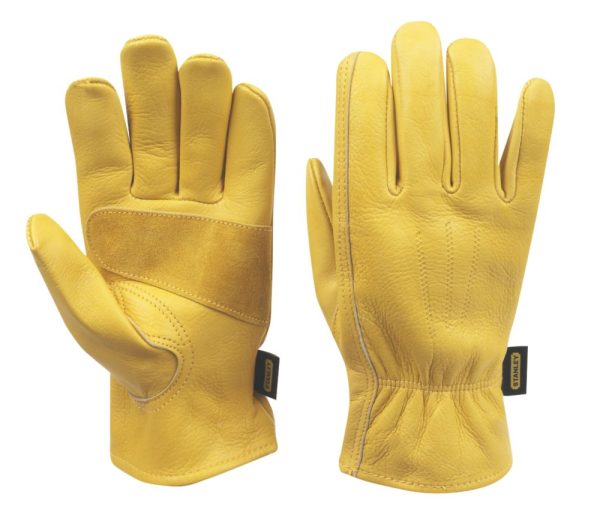 Stanley  Premium Leather Driver Gloves Yellow Large