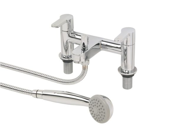 Swirl Elevate Deck-Mounted  Dual Lever Bath/Shower Mixer Tap Chrome
