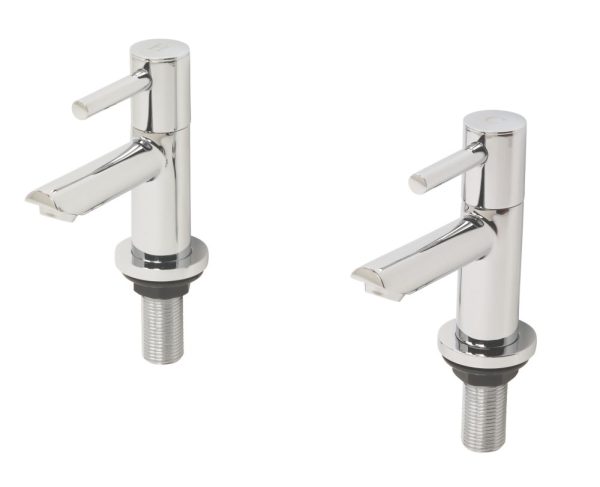 Swirl Essential Bathroom Basin Taps Chrome 1 Pair