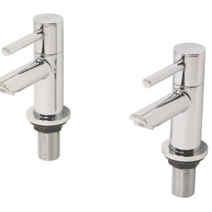 Swirl Essential Pillar Bath Taps 1 Pair