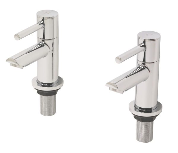 Swirl Essential Pillar Bath Taps 1 Pair