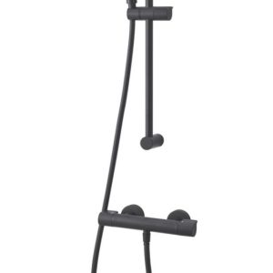 Swirl  Rear-Fed Exposed Black Thermostatic Concentric Mixer Shower