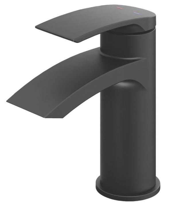 Swirl Wye Basin Mono Mixer Matt Black