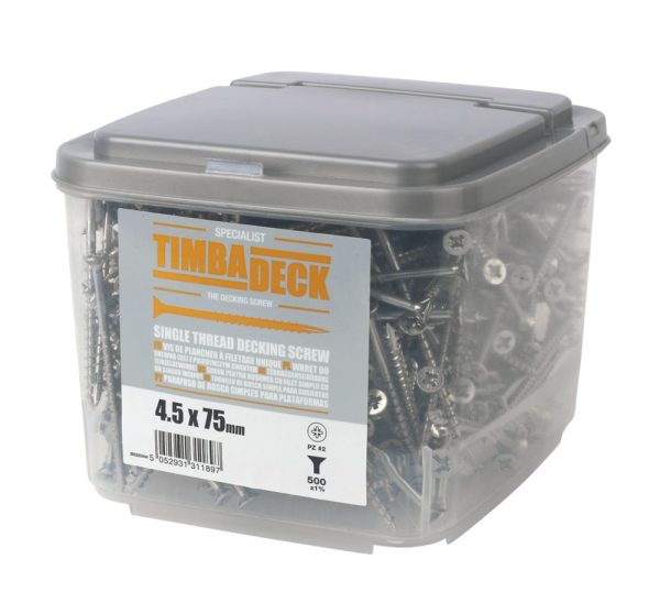 Timbadeck  PZ Countersunk  Decking Screws 4.5mm x 75mm 500 Pack