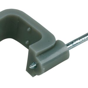 Tower Grey Flat Single Twin & Earth Cable Clips 2.5mm 100 Pack