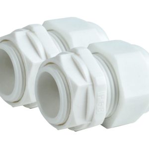 Tower Nylon Male Comp Gland 20mm White 2 Pack