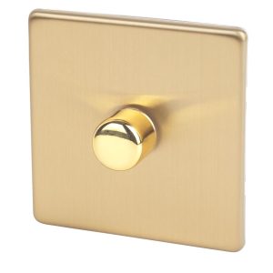 Varilight V-Pro 1-Gang 2-Way LED Dimmer Switch  Brushed Brass