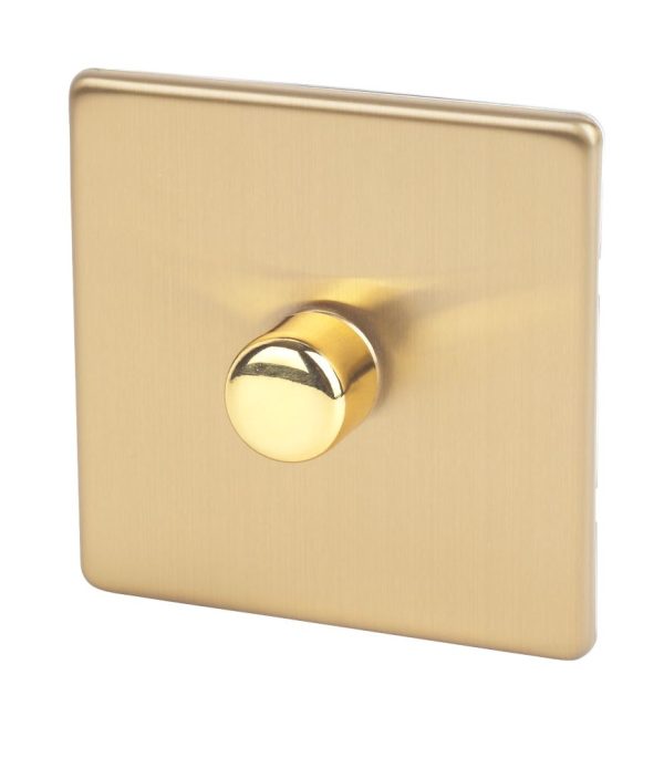 Varilight V-Pro 1-Gang 2-Way LED Dimmer Switch  Brushed Brass