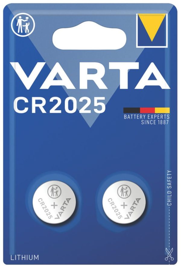 Varta CR2025 3V Coin Cell Lithium Battery 2 Pack
