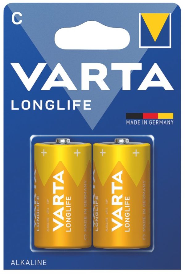Varta Longlife C 1.5V Alkaline Batteries 2 Pack