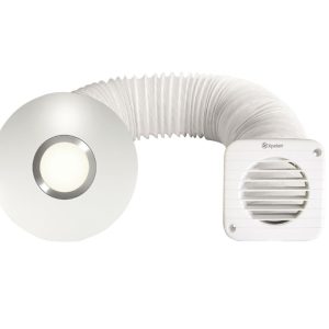Xpelair SSISFC100 Simply Silent 4" Axial Bathroom Shower Extractor Fan Kit With LED Light with Timer White 220-240V