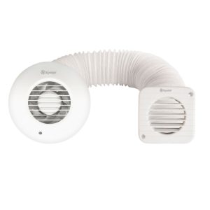 Xpelair SSSFC100 Simply Silent 4" Axial Bathroom Shower Extractor Fan Kit with Timer White 220-240V