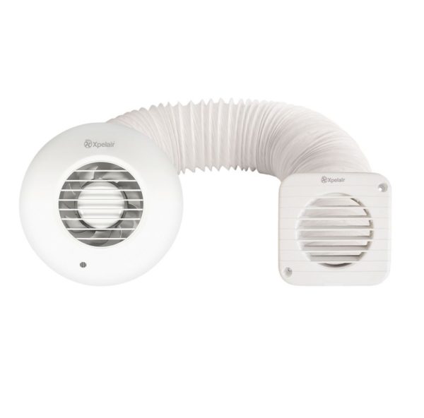 Xpelair SSSFC100 Simply Silent 4" Axial Bathroom Shower Extractor Fan Kit with Timer White 220-240V